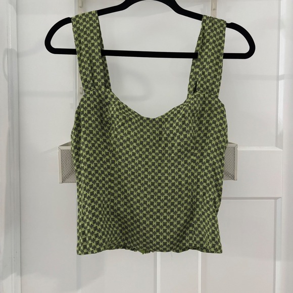 Reformation Olive Checkered Tank Top - Picture 2 of 5